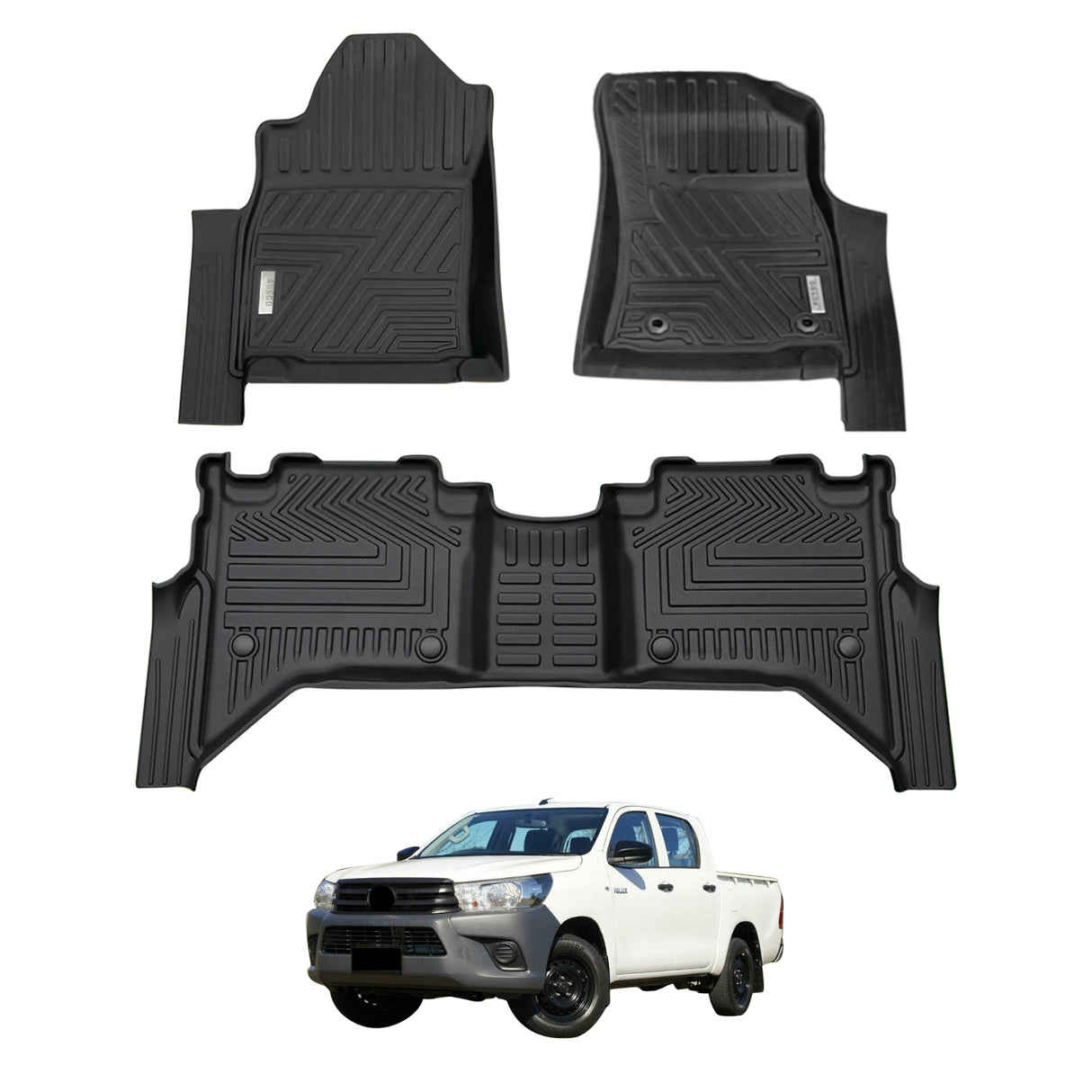 PRE-ORDER 5D Car Floor Mats for Toyota Hilux Dual Cab 2015-Onwards Manual Trans