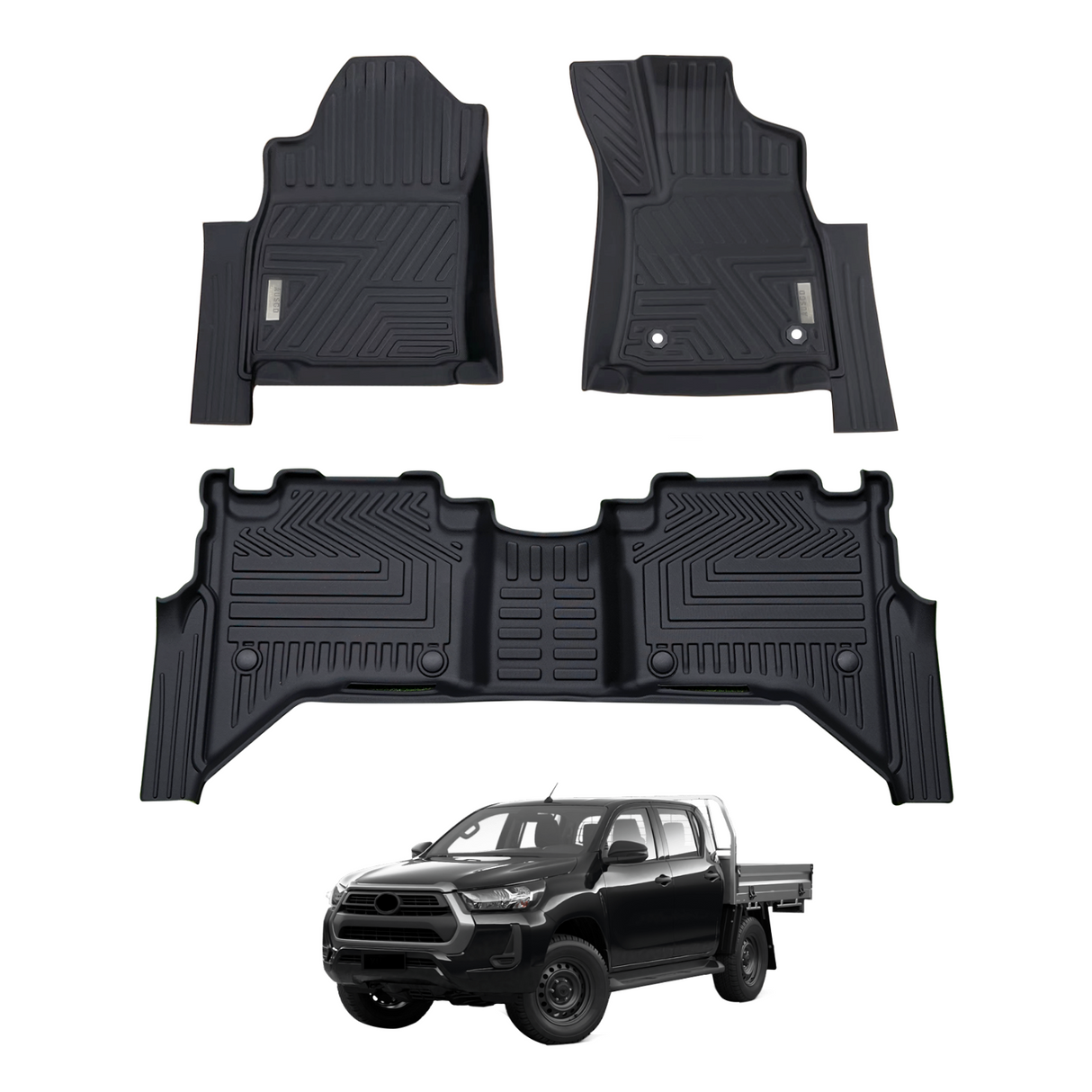 5D Car Floor Mats for Toyota Hilux Dual Cab 48V Hybrid 2024-Onwards