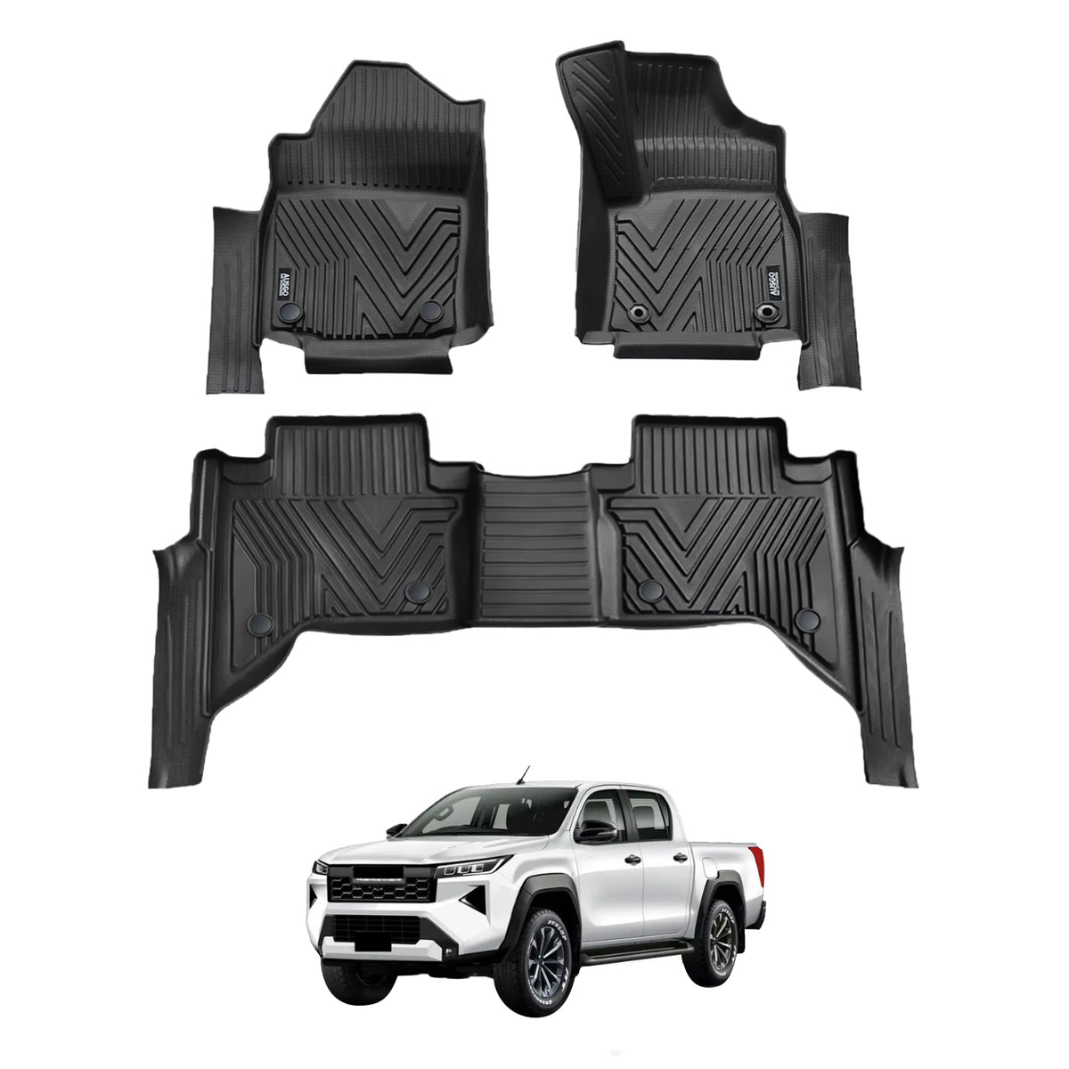 5D Injection Floor Mats for Toyota Hilux Dual Cab 2025-Onwards Auto Tr