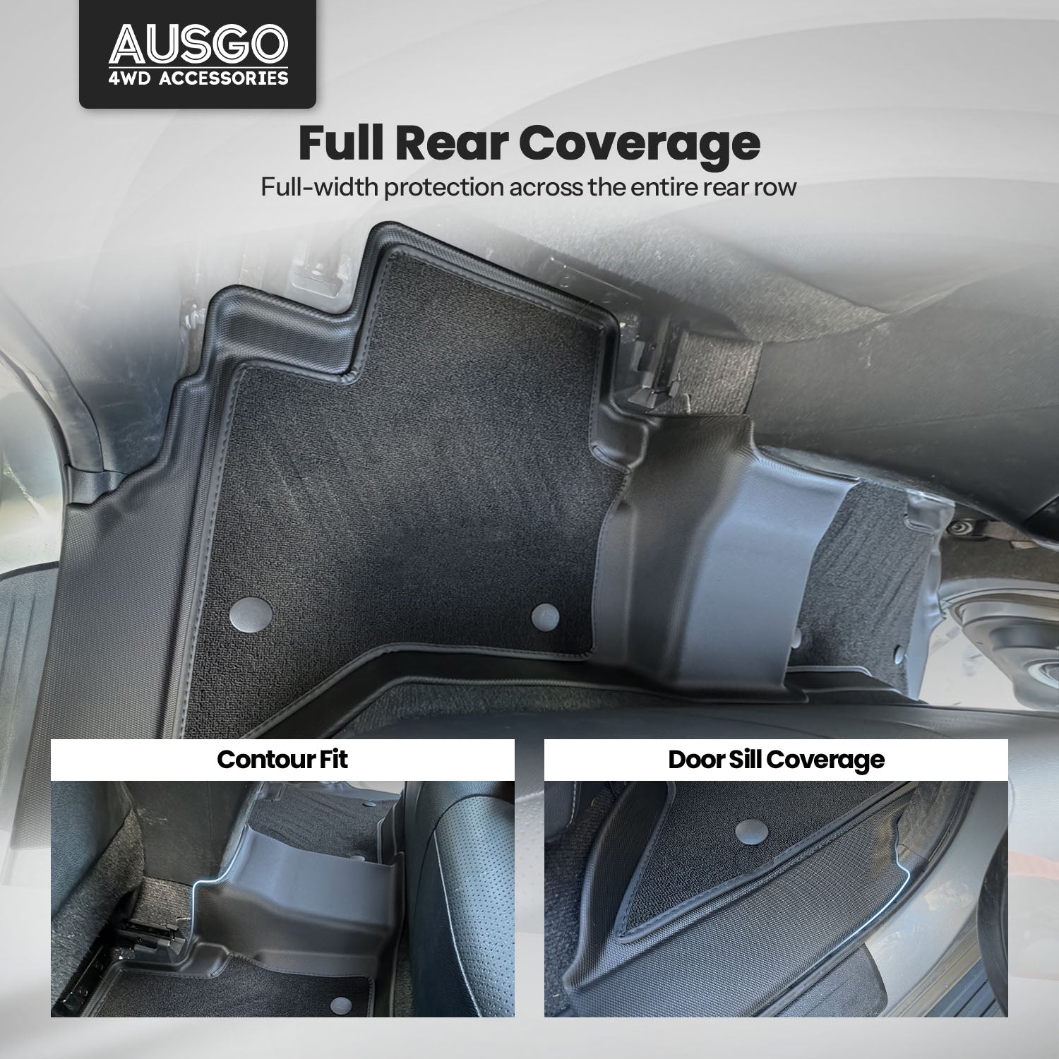 Double-Layer Car Floor Mats for Toyota Hilux Dual Cab 2015-2025 Auto Trans