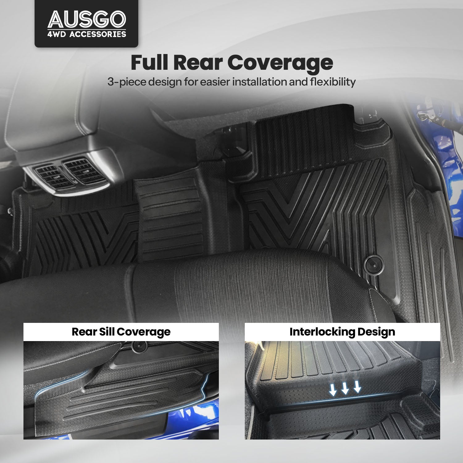 5D Injection Floor Mats for Toyota Hilux Dual Cab 2015-2025 Auto Trans