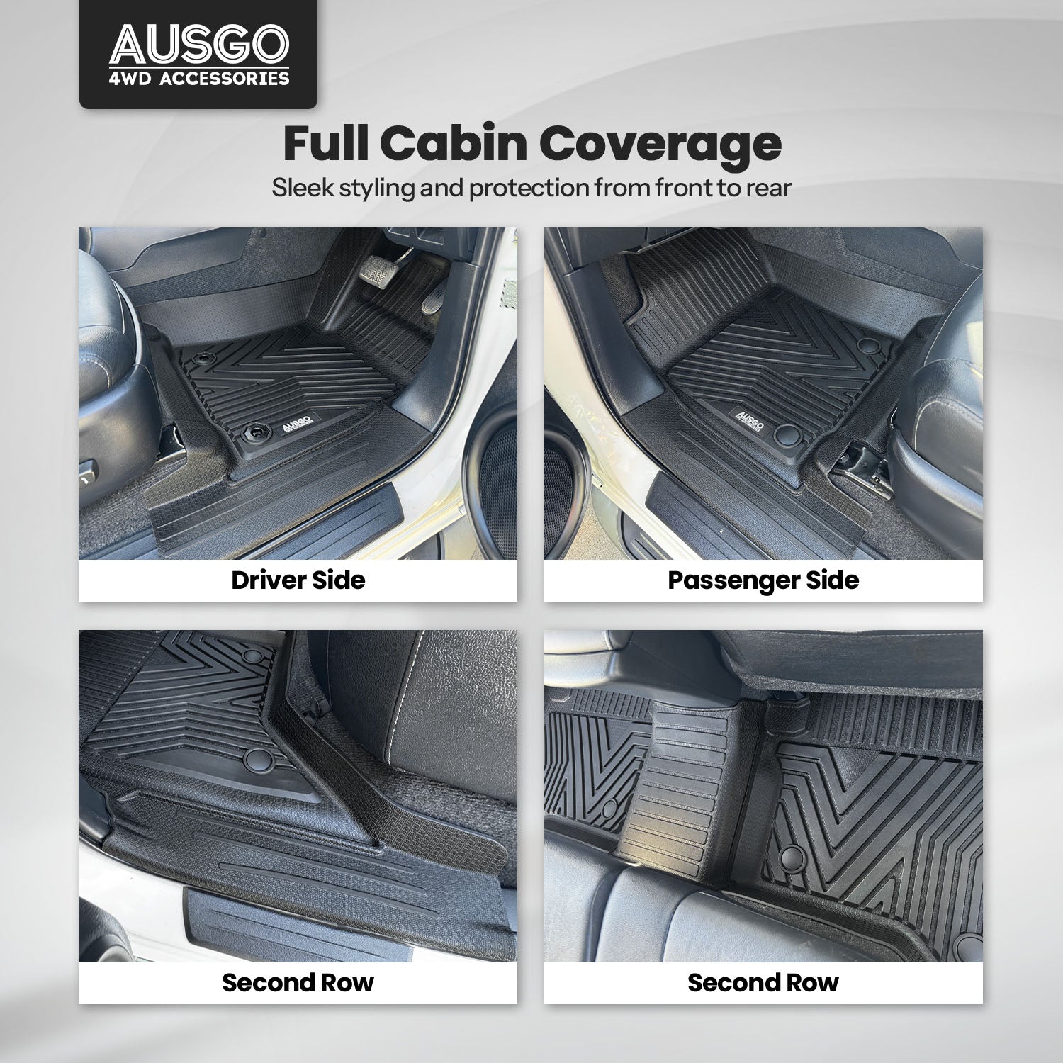 5D Injection Floor Mats for Toyota Hilux Dual Cab 2015-2025 Auto Trans