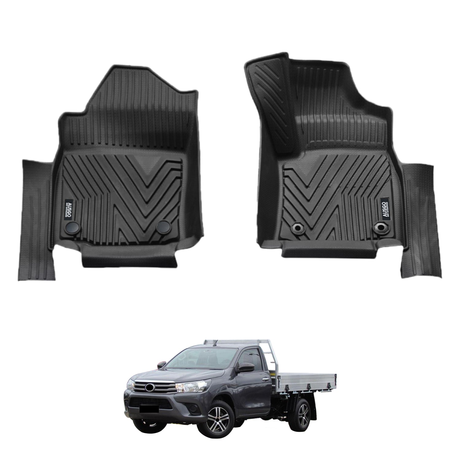 5D Injection Floor Mats for Toyota Hilux Auto Transmission Single / Extra Cab 2015-Onwards