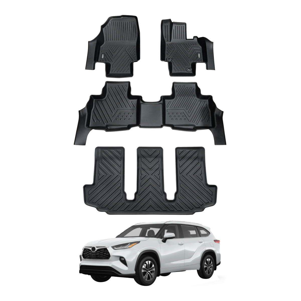 5D Car Floor Mats for Toyota Kluger 2021-Onwards