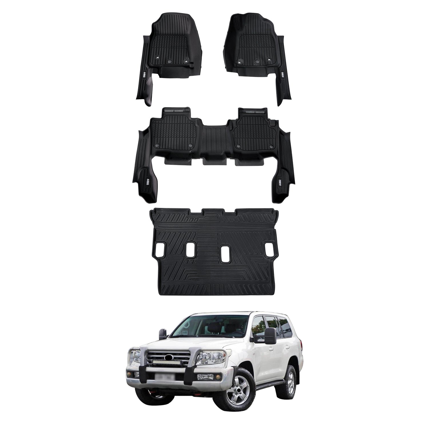 7D Injection Floor Mats for Toyota Land Cruiser 200 Series Altitude / VX / Sahara 2007-2012