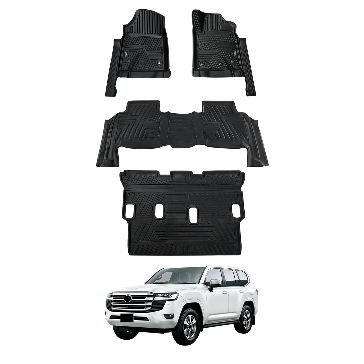 5D Moulded Car Floor Mats for Toyota LandCruiser 200 LC200 2012-2021