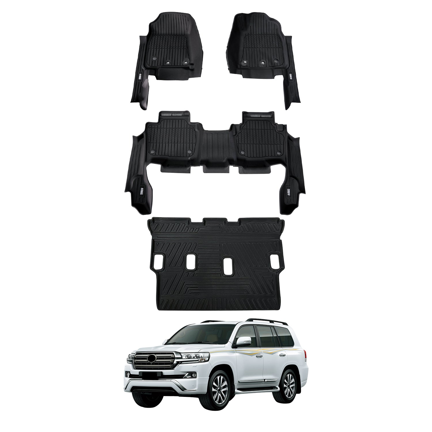 7D Injection Floor Mats for Toyota Land Cruiser 200 Series Altitude / VX / Sahara 2012-2021