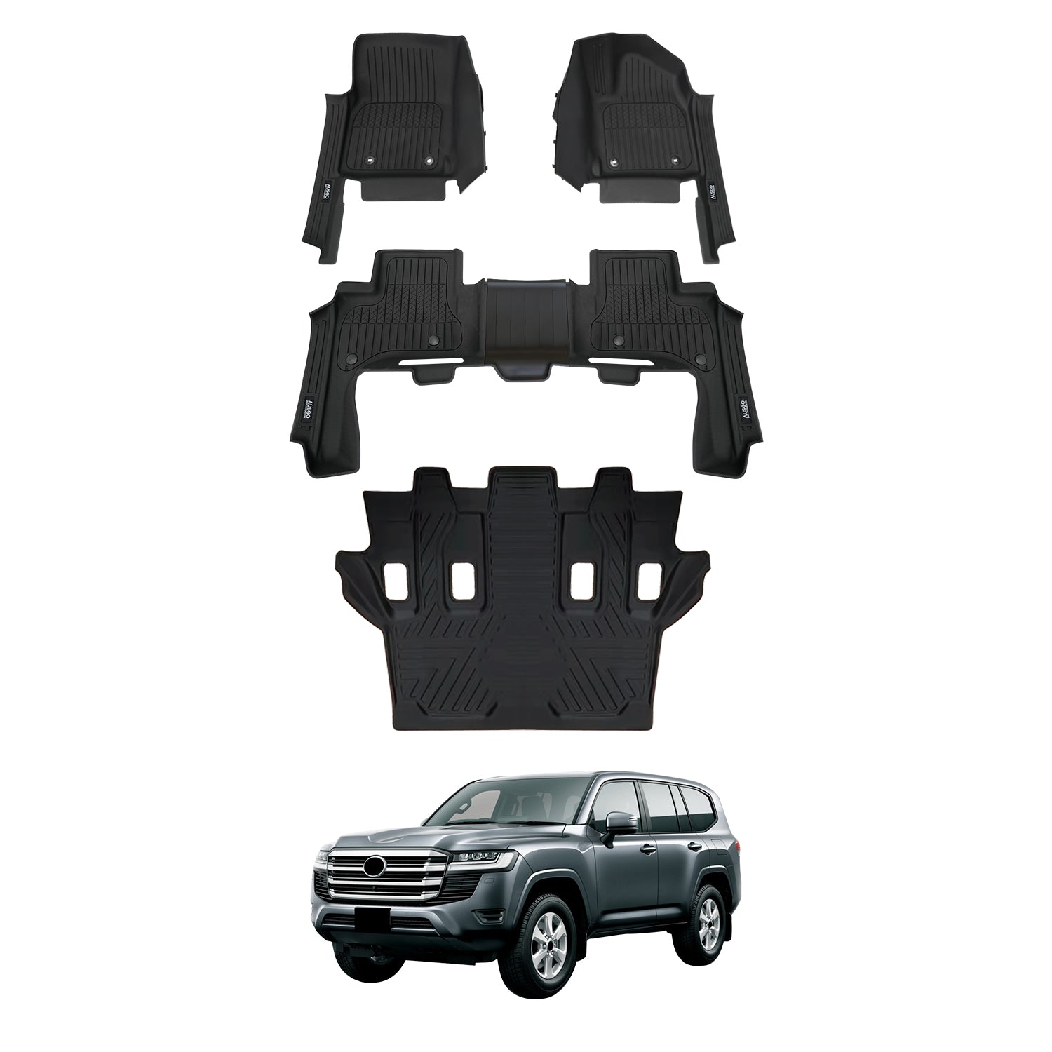 7D Injection Floor Mats for Toyota Land Cruiser 300 Series 2021-Onwards