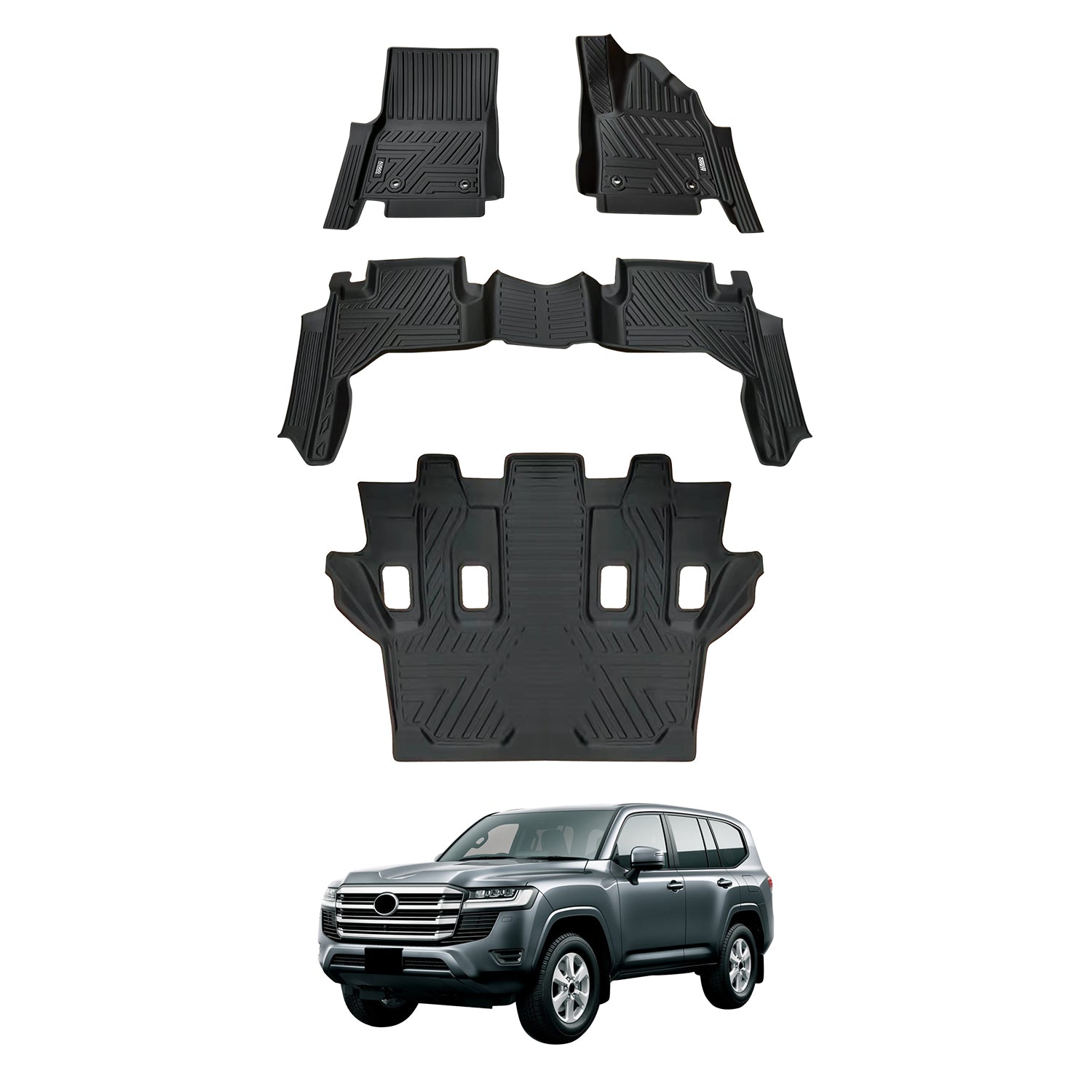5D Car Floor Mats for Toyota Land Cruiser 300 Series 2021-Onwards