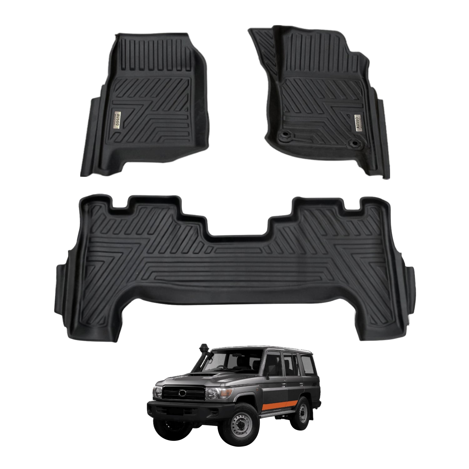 5D Moulded Car Floor Mats for Toyota Land Cruiser 76 Series 2012-2023