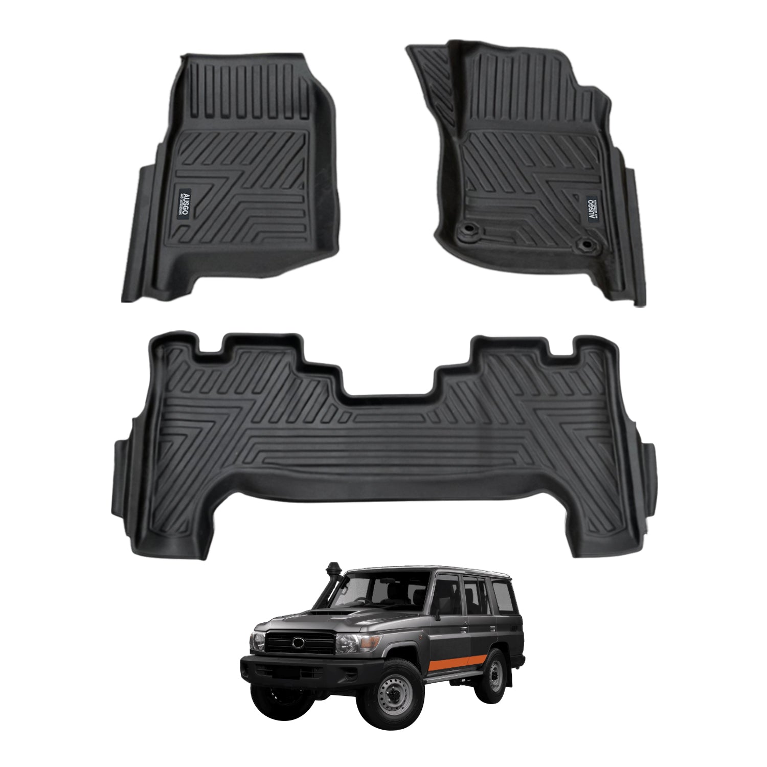 5D Moulded Car Floor Mats for Toyota Land Cruiser 76 Series 2012-2023