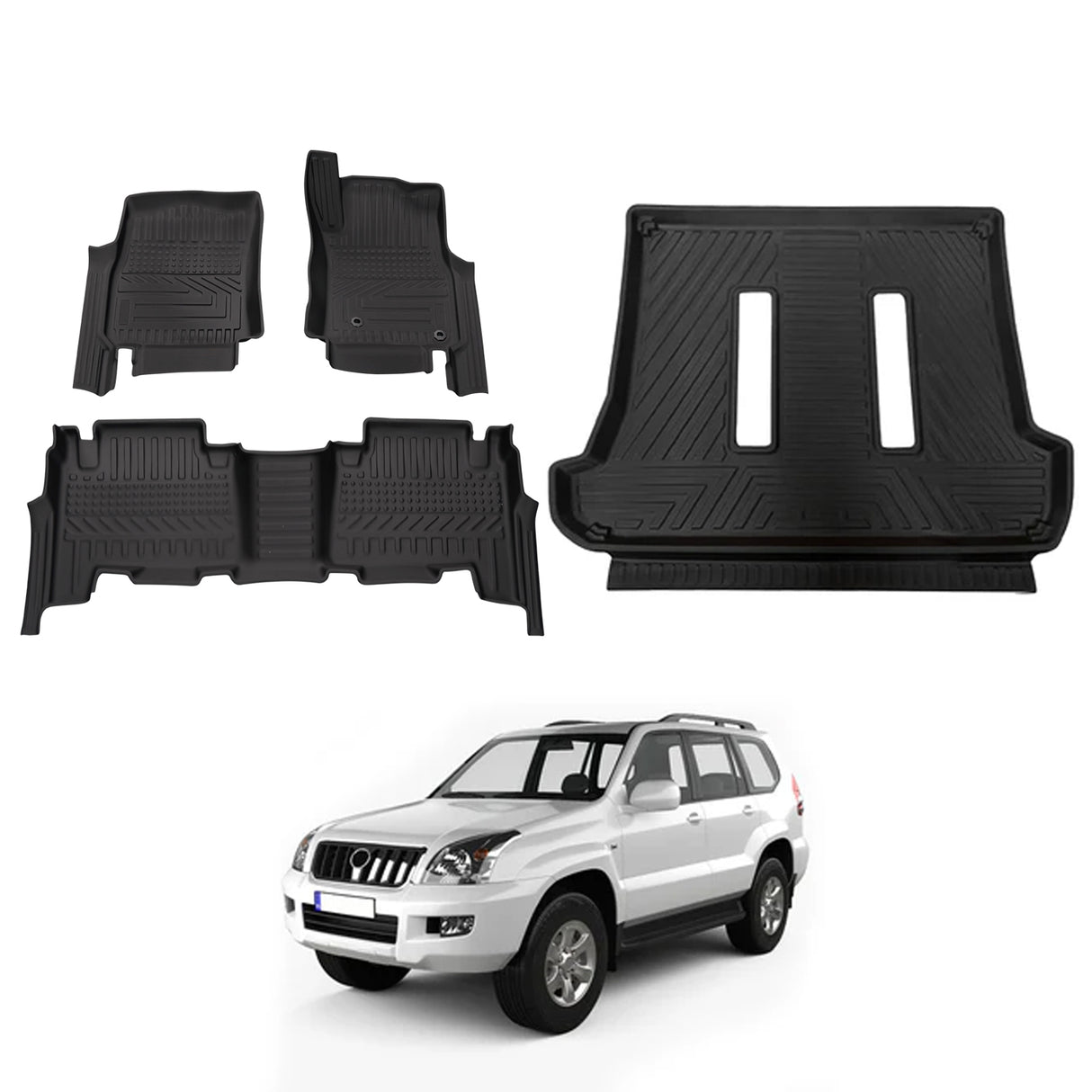 5D Car Floor Mats for Toyota Landcruiser Prado 120 Auto Transmission 2003-2009