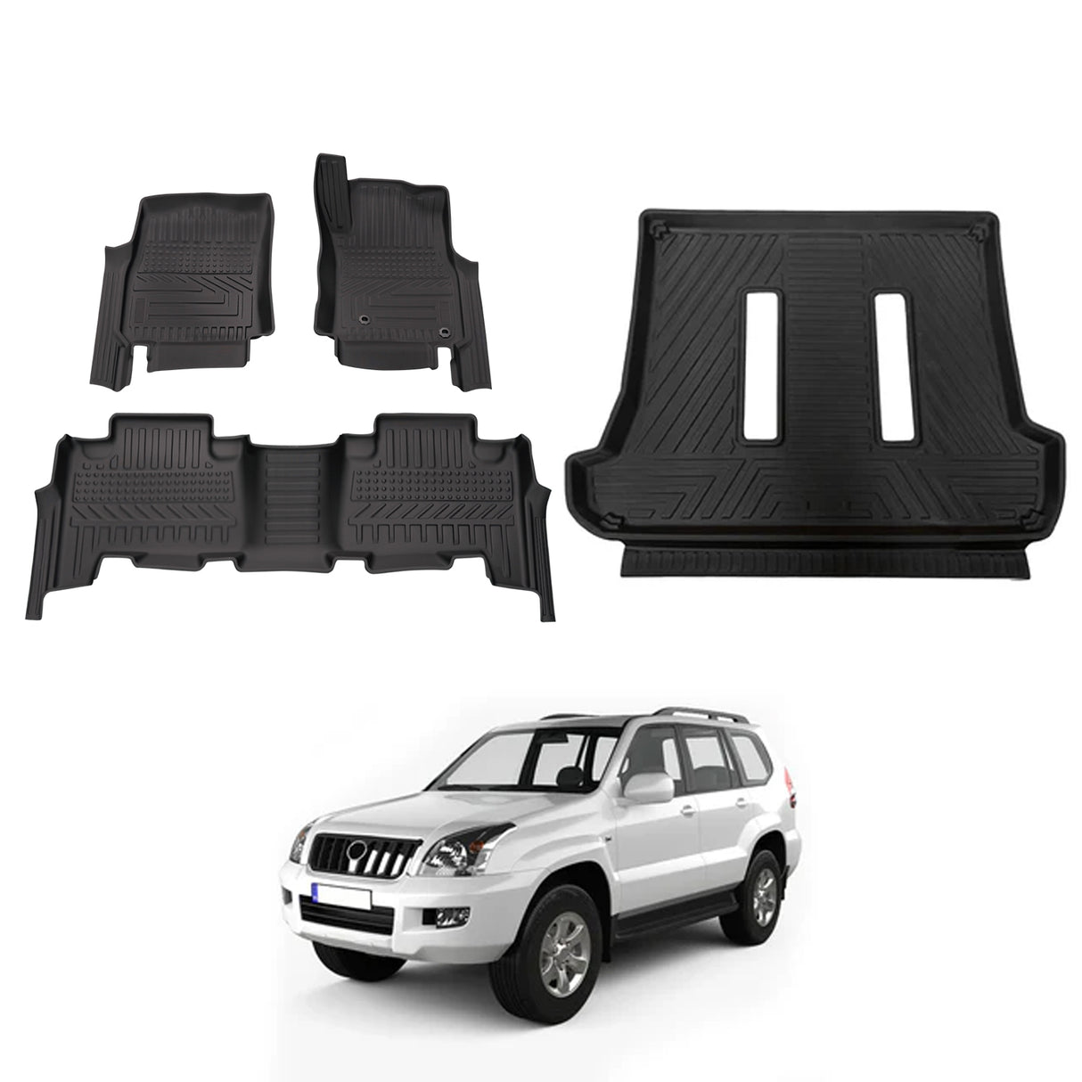 5D Car Floor Mats for Toyota Landcruiser Prado 120 Auto Transmission 2003-2009