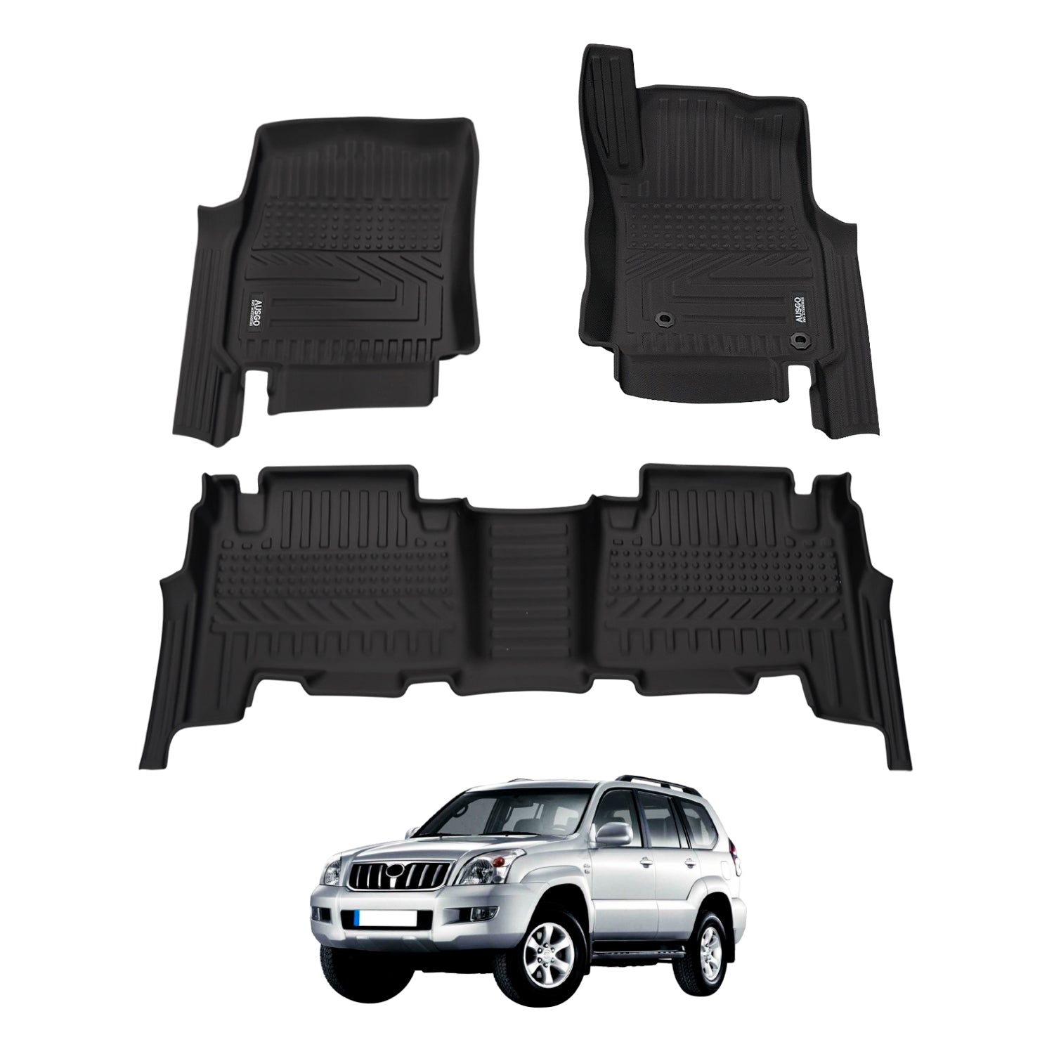 5D Car Floor Mats for Toyota Land Cruiser Prado 120 Series 2003-2009 (Auto Trans)