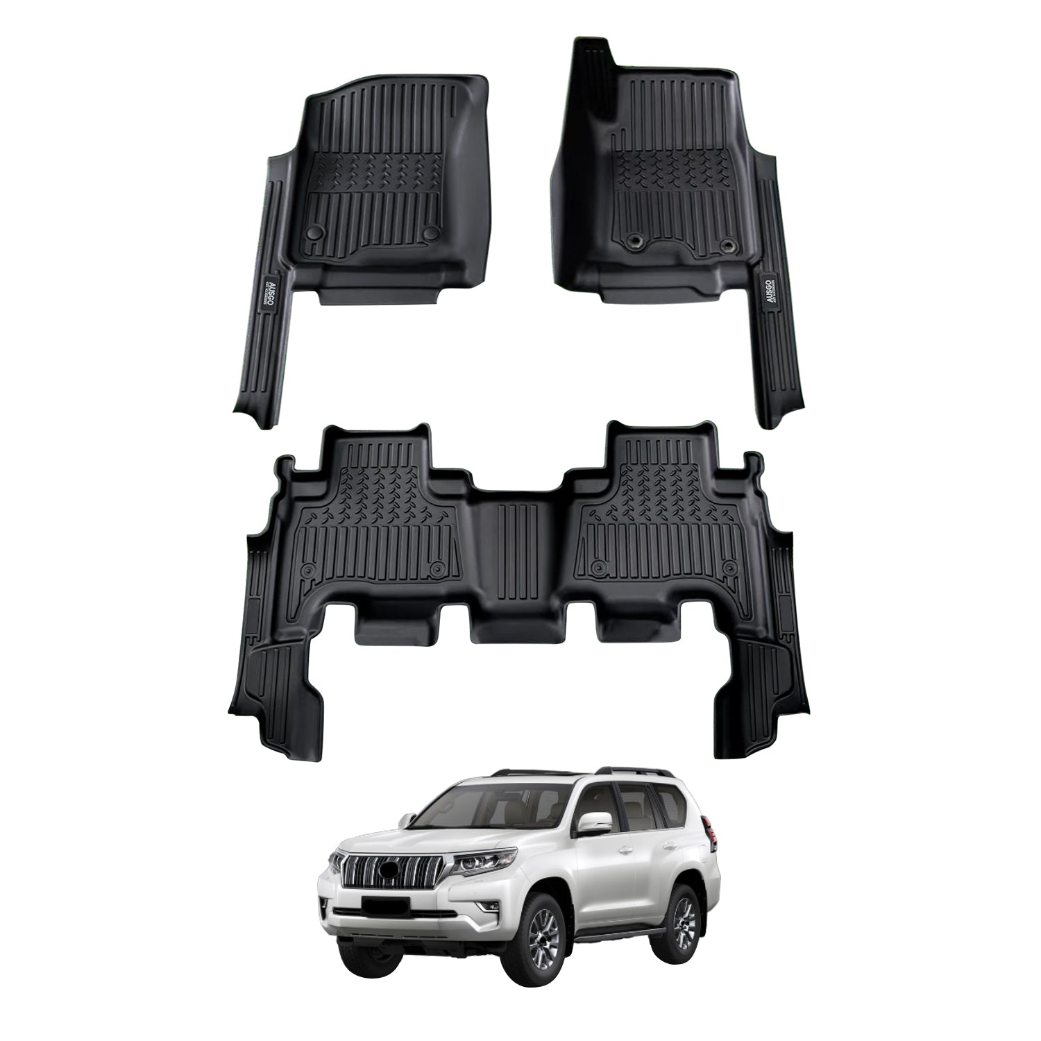 PRE-ORDER 7D Car Floor Mats for Toyota Land Cruiser Prado 150 Series 7-Seat 2009-2024 (Auto Trans)