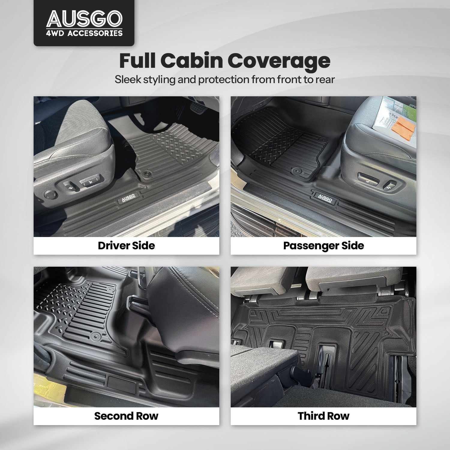 7D Car Floor Mats for Toyota Land Cruiser Prado 150 Series 7-Seat 2009-2024 (Auto Trans)
