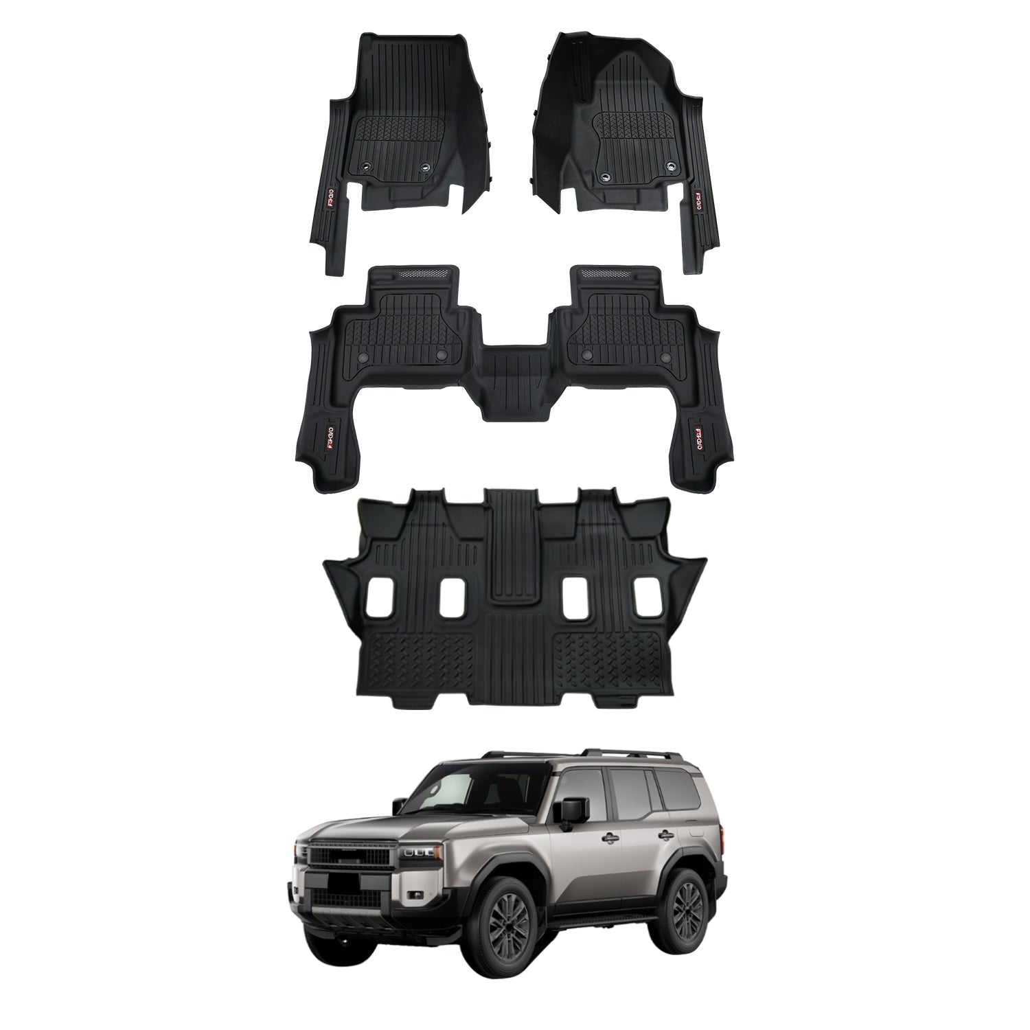 7D Injection Floor Mats for Toyota Land Cruiser Prado 250 Series LC250 2024-Onwards