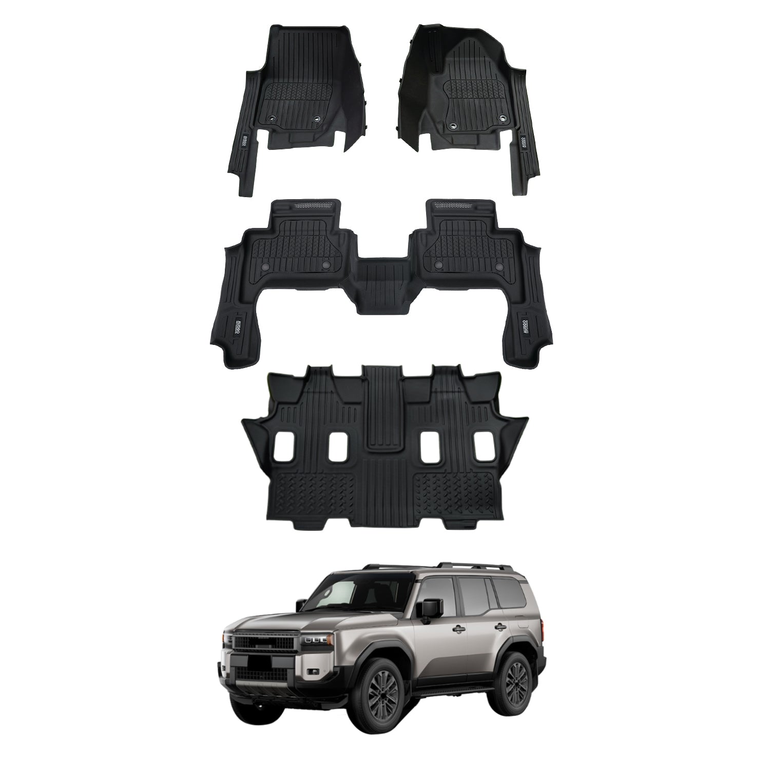 7D Injection Floor Mats for Toyota Land Cruiser Prado 250 Series LC250 2024-Onwards