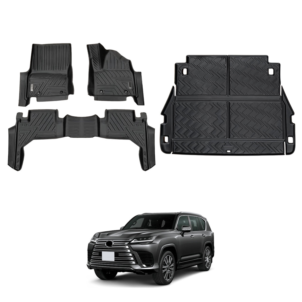 5D Car Floor Mats for LEXUS LX Series LX500d LX600 2021-Onwards