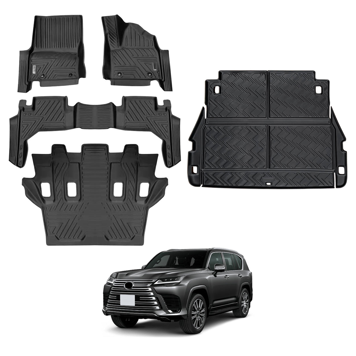 5D Car Floor Mats for LEXUS LX Series LX500d LX600 2021-Onwards