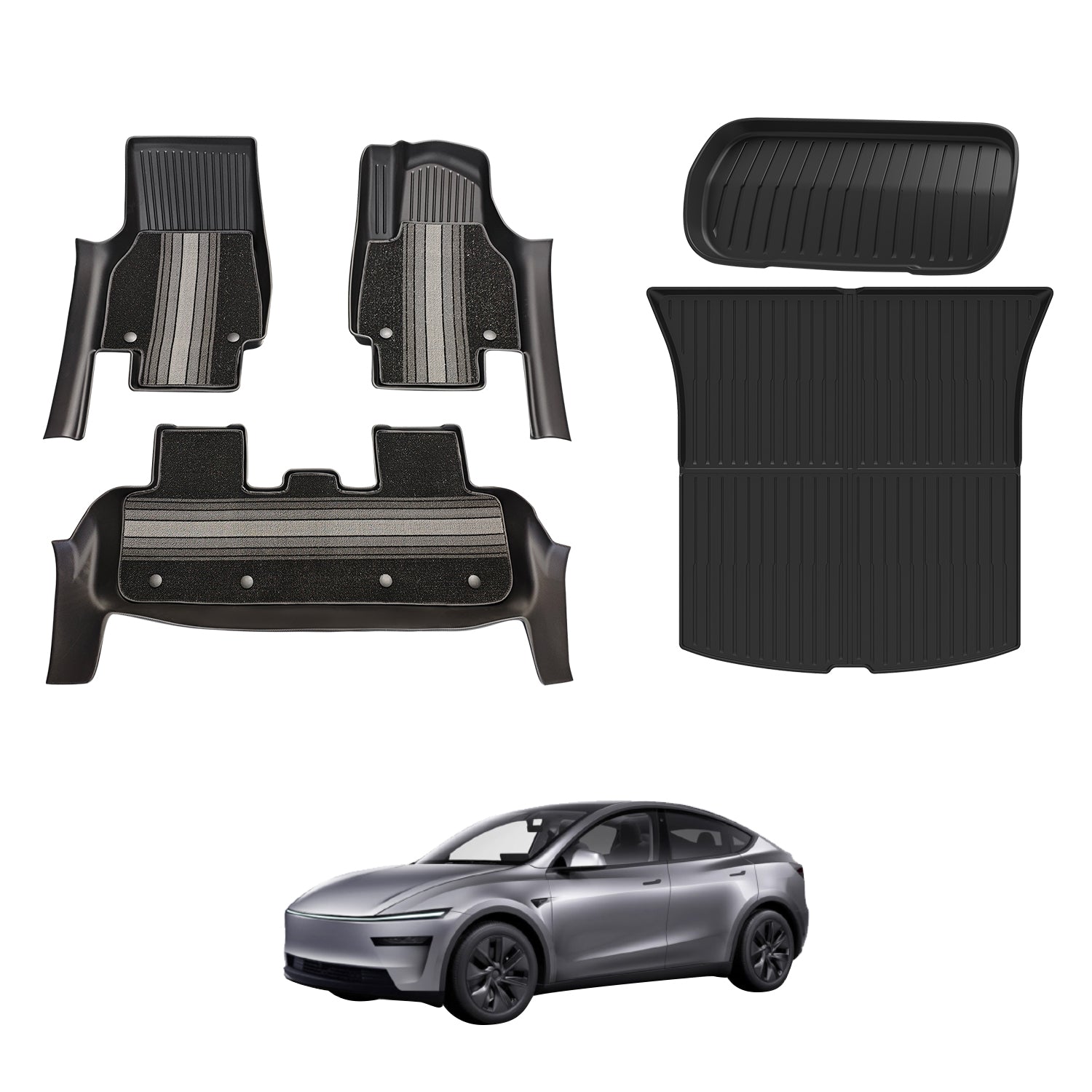 Double-Layer Car Floor Mats for Tesla Model Y Juniper 5-Seat 2025-Onwards
