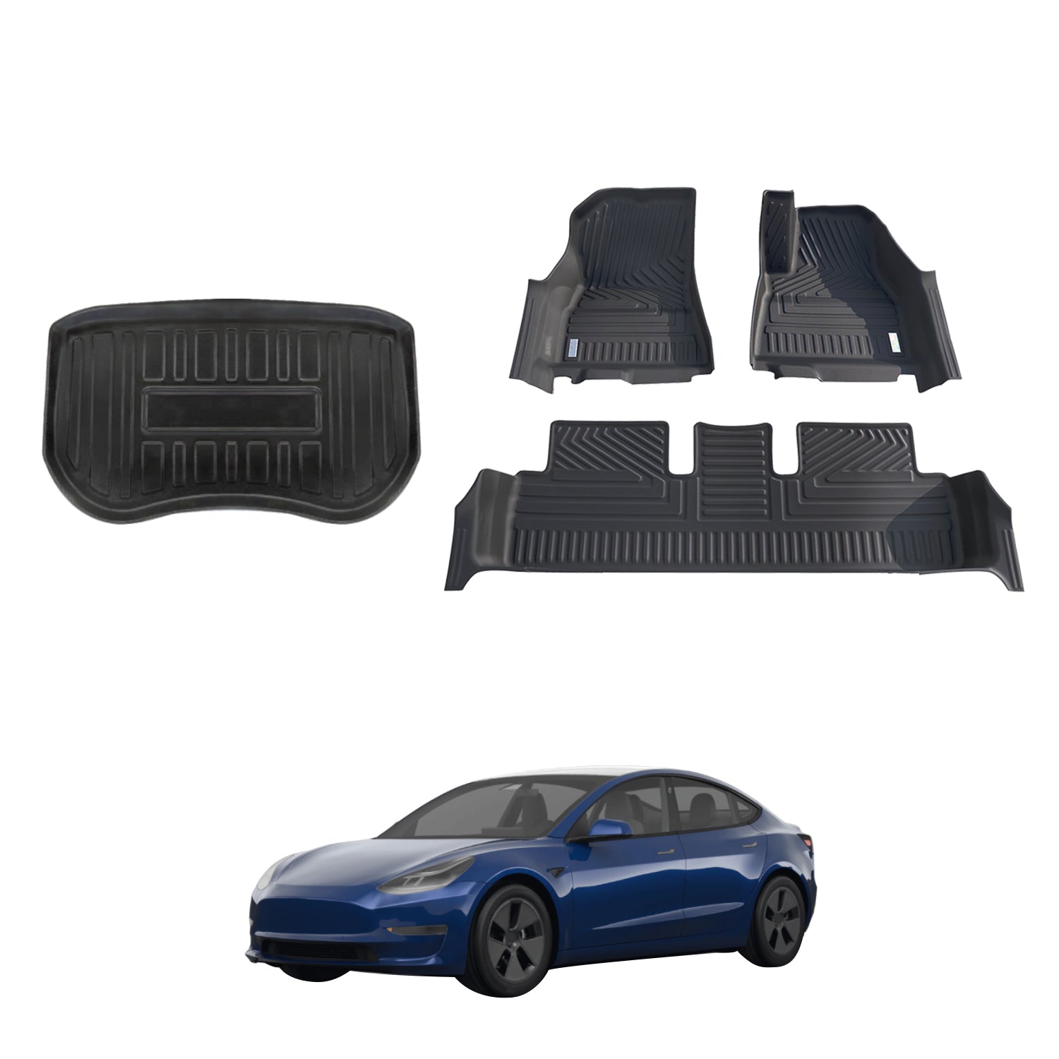 5D Car Floor Mats for Tesla Model 3 2019-2023