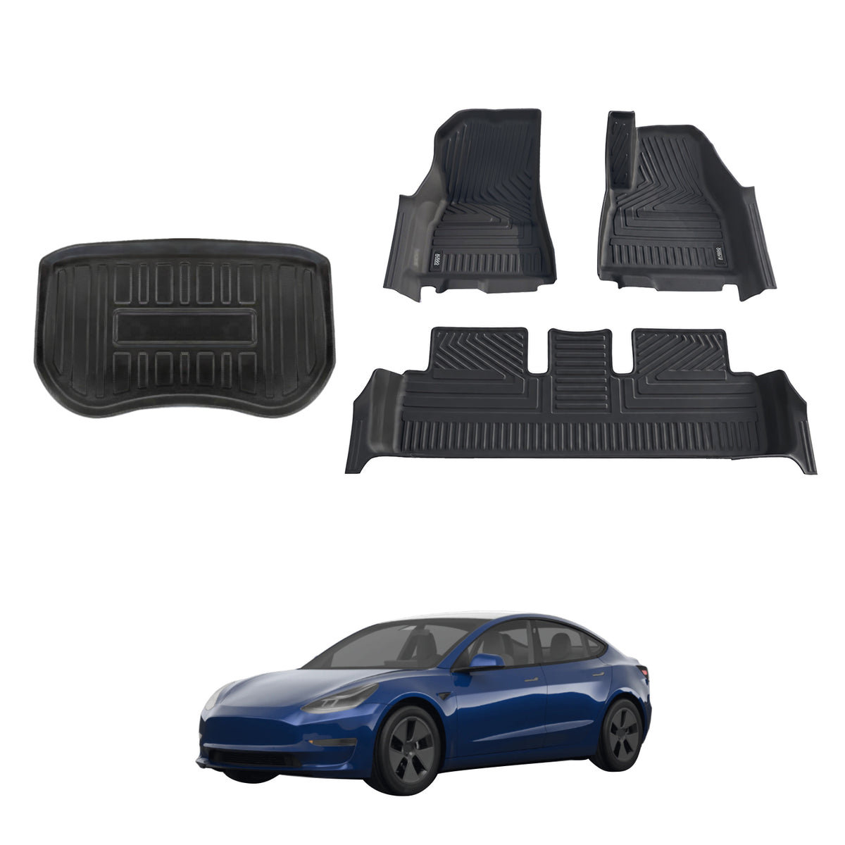 5D Car Floor Mats for Tesla Model 3 2019-2023