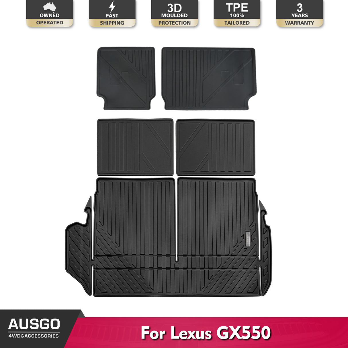 Boot Liner Kick Mats for Lexus GX550 2024-Onwards