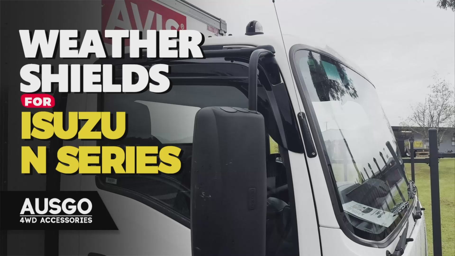 Load video: Wide Type Weather Shields for ISUZU N Series 2-Door 2018-Onwards