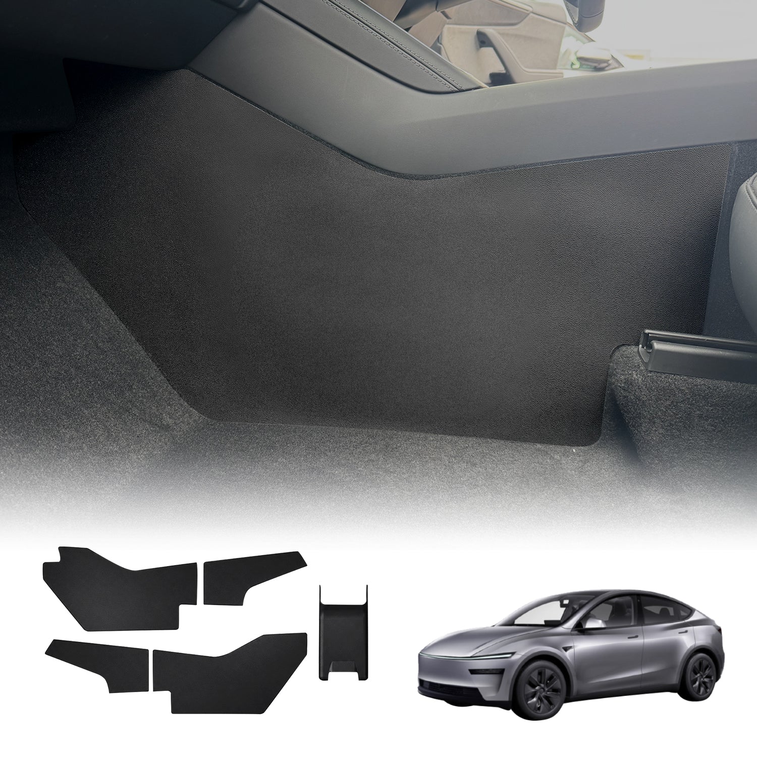 Centre Console Side Kick Protector Mats for Tesla Model Y Juniper 2025-Onwards 5PCS