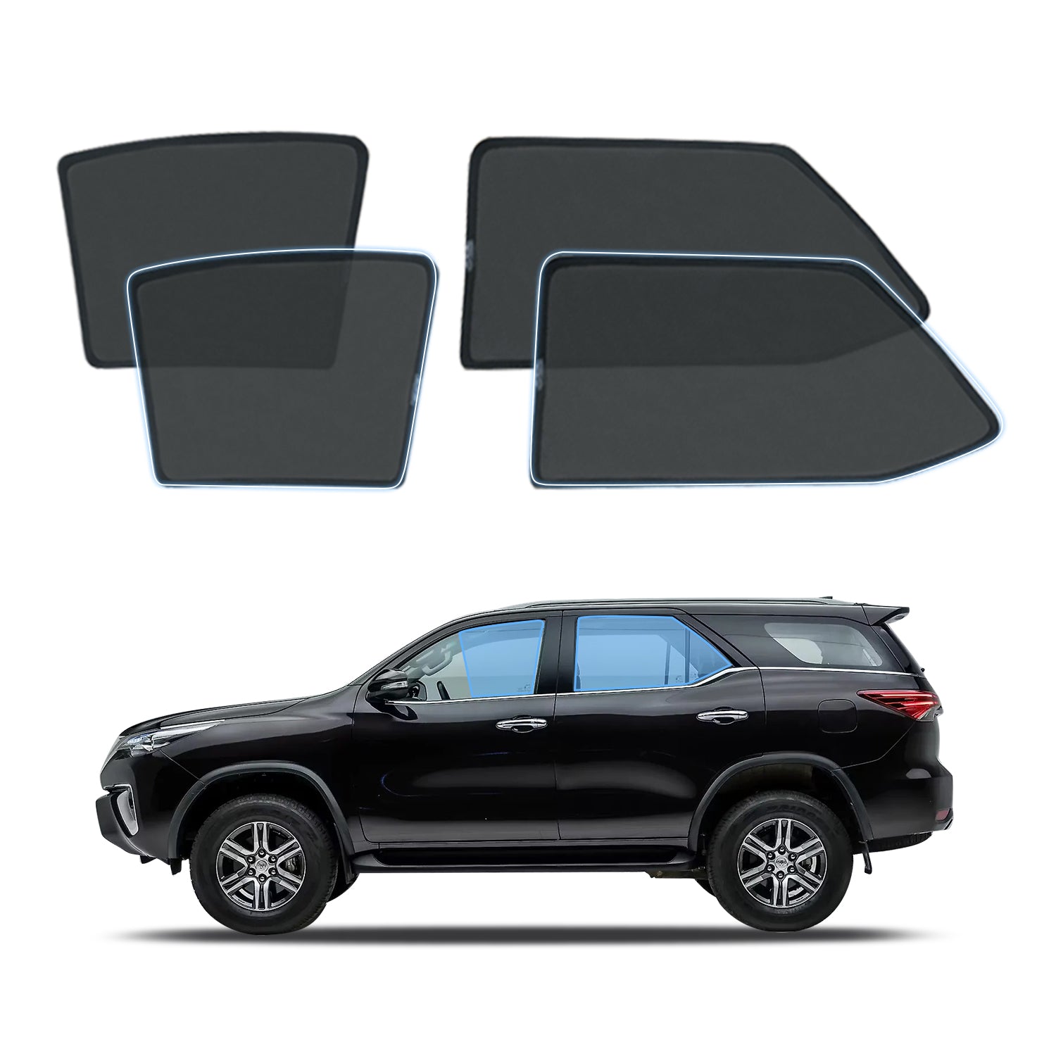 Magnetic Window Sun Shade for Toyota Fortuner 2015-Onwards 4PCS