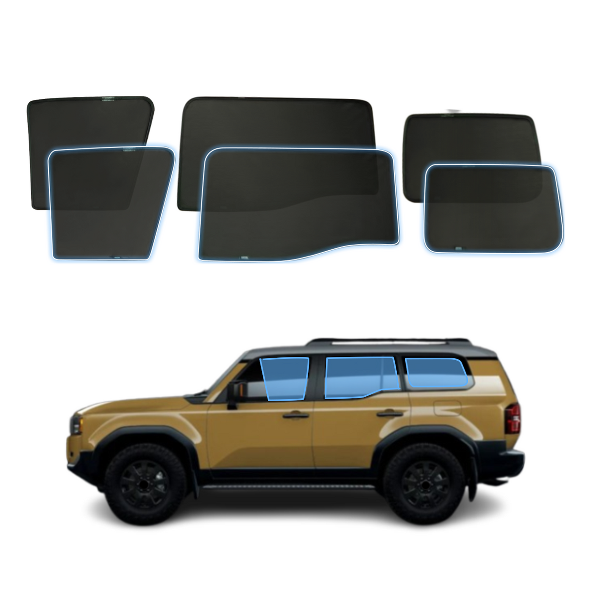 Magnetic Window Sun Shade for Toyota Land Cruiser Prado 250 J250 LC250 2024-Onwards