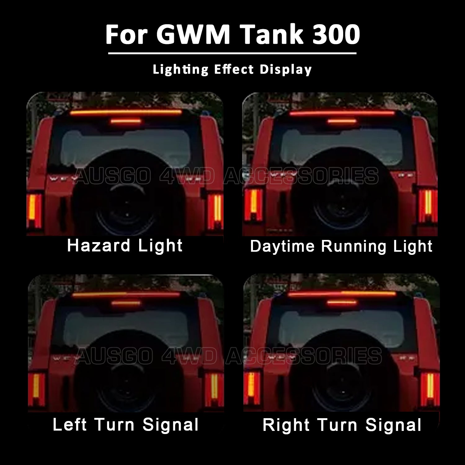 Rear Roof Spoiler with LED Light for GWM Tank 300 2023-Onwards