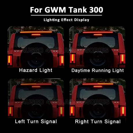LED Light Rear Roof Spoiler Deflector Spoilers Wing Lip  for GWM TANK 300