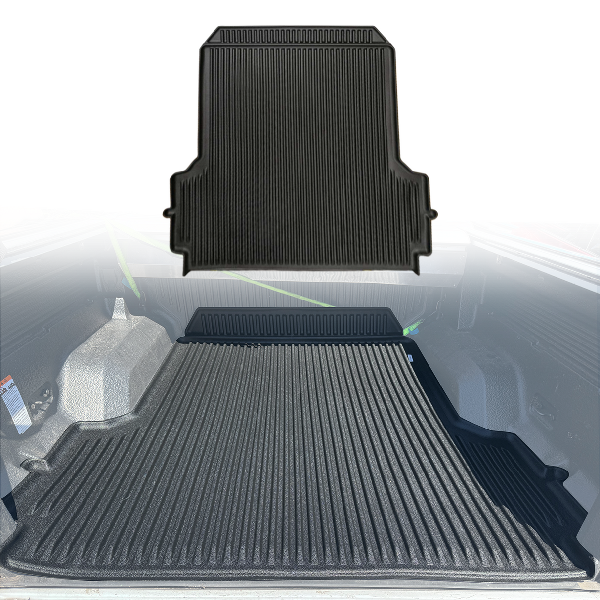 3D TPE Ute Mat for Ford Ranger Dual Cab 2011-2022 Fitted with Factory Plastic Tub Liner