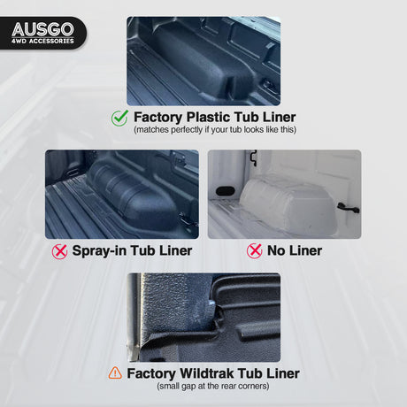 3D TPE Ute Mat for Ford Ranger Dual Cab 2022-Onwards Fitted with Factory Plastic Tub Liner