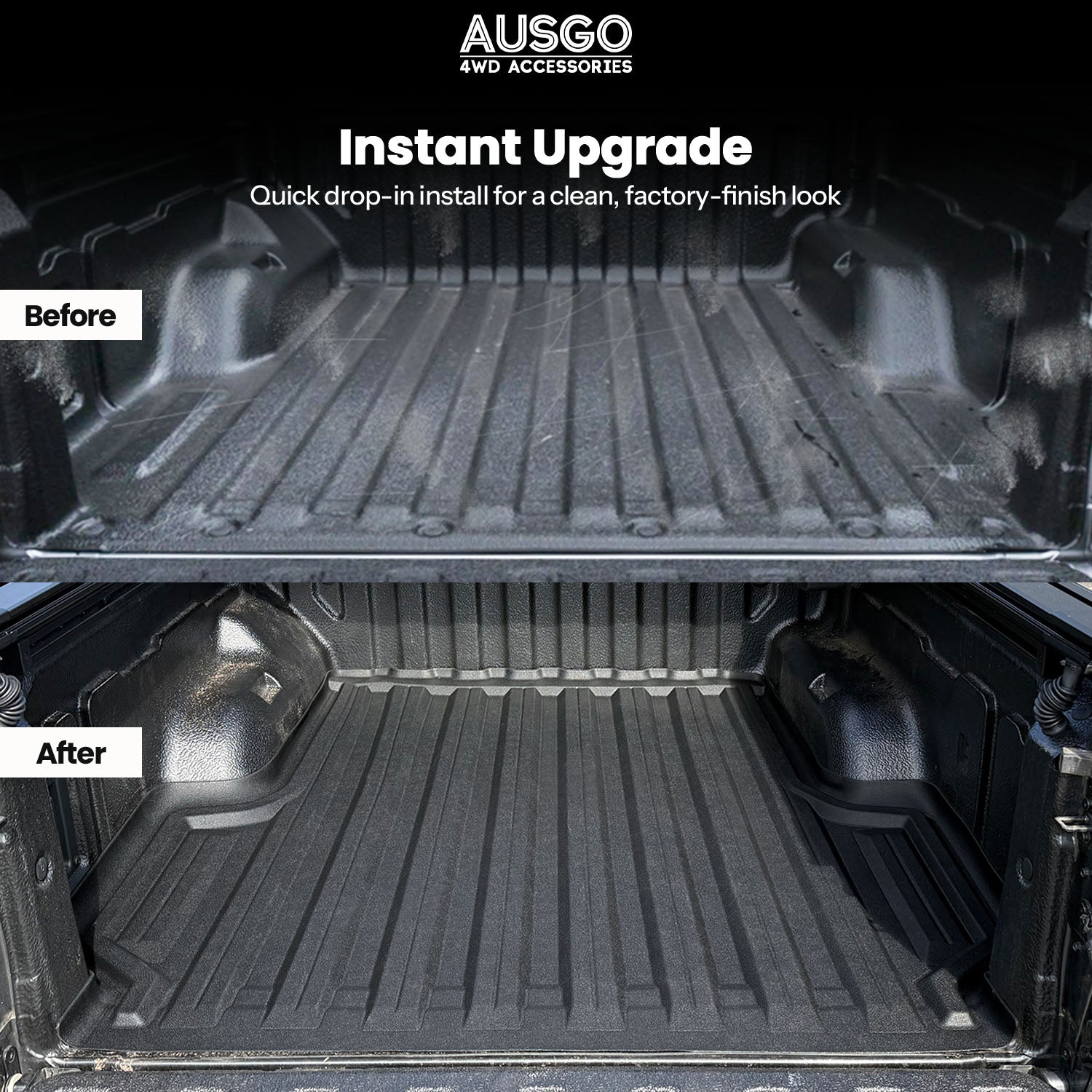 3D TPE Ute Mat for KIA Tasman 2025-Onwards Fitted with Factory Plastic Tub Liner