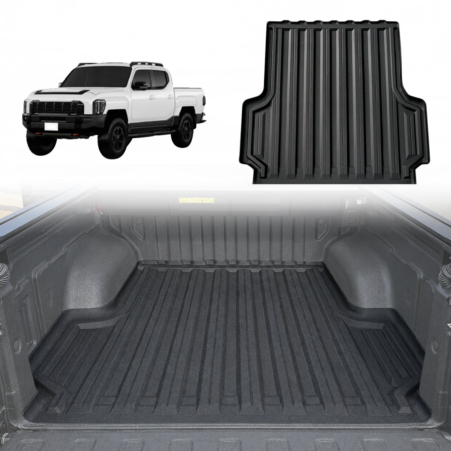 3D TPE Ute Mat for KIA Tasman 2025-Onwards Fitted with Factory Plastic Tub Liner