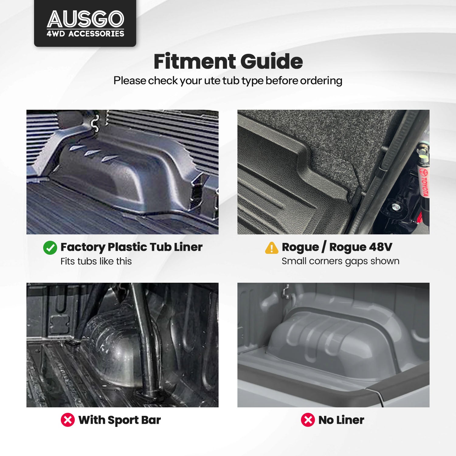 Ute Mat for Toyota Hilux Rugged X Dual Cab 2025-Onwards Fitted with Factory Plastic Tub Liner