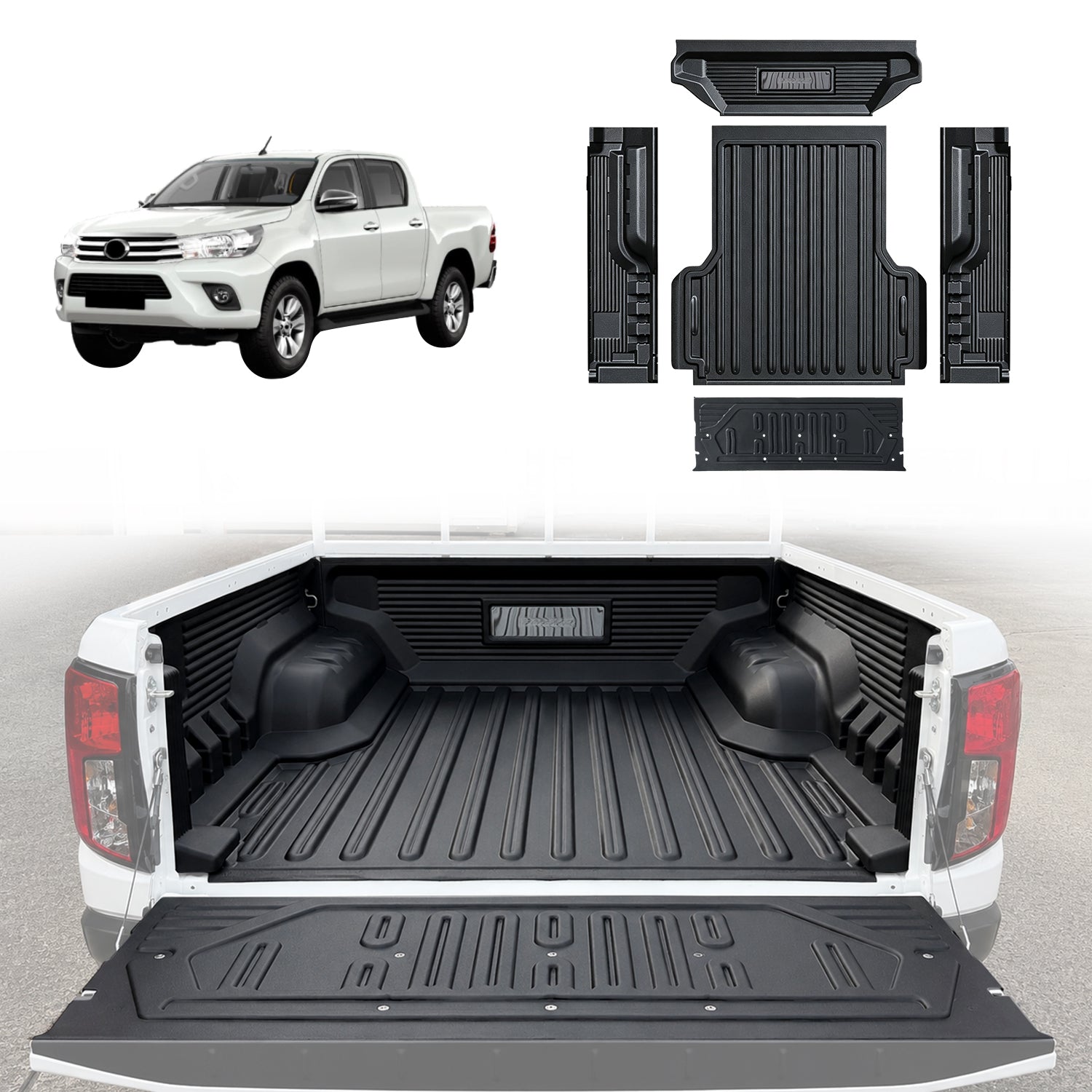 5-Piece Ute Tub Liner for Toyota Hilux Dual Cab (2015-2025) A Deck - SR5 / GR / Rogue