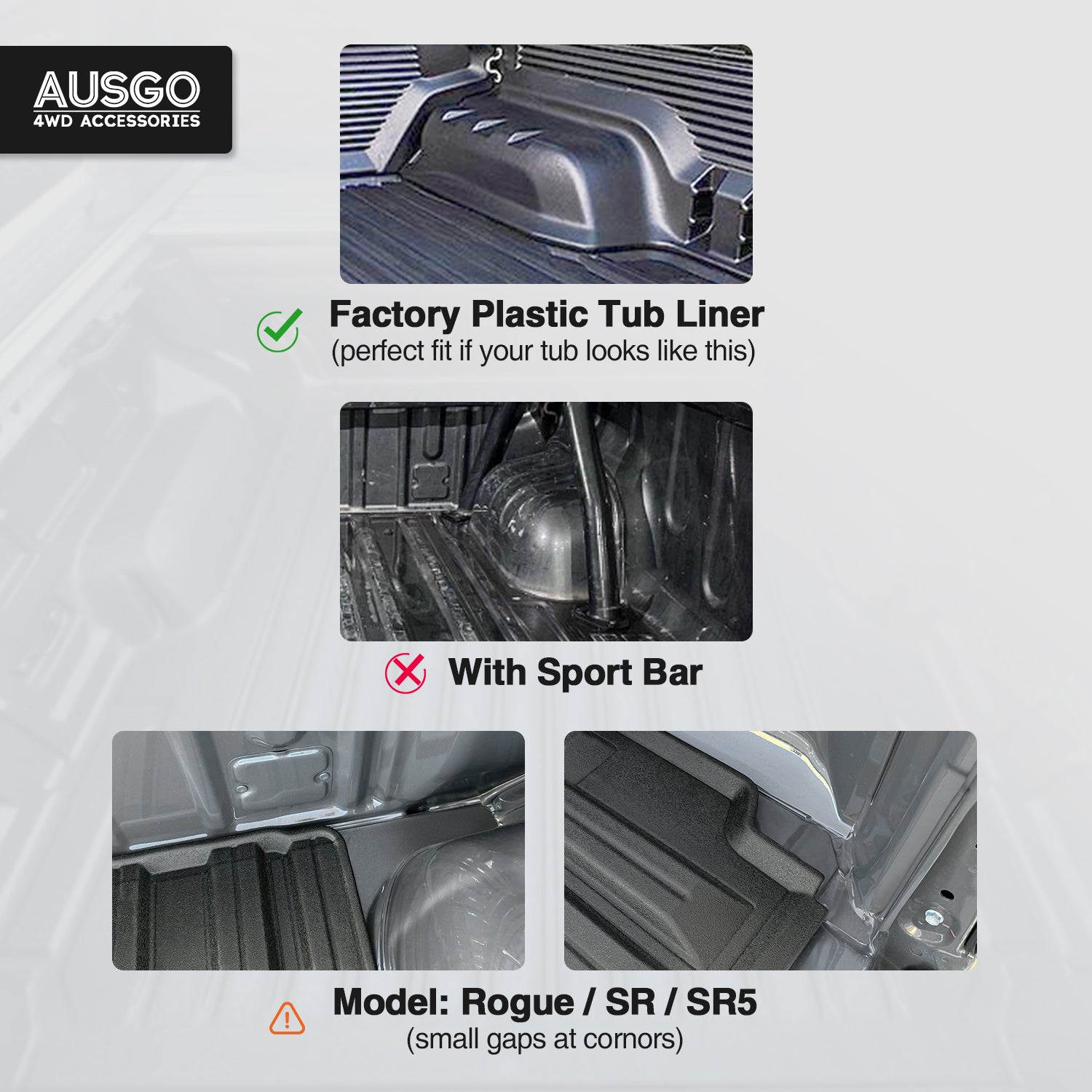 Ute Mat for Toyota Hilux Rugged X Dual Cab 2025-Onwards Fitted with Factory Plastic Tub Liner