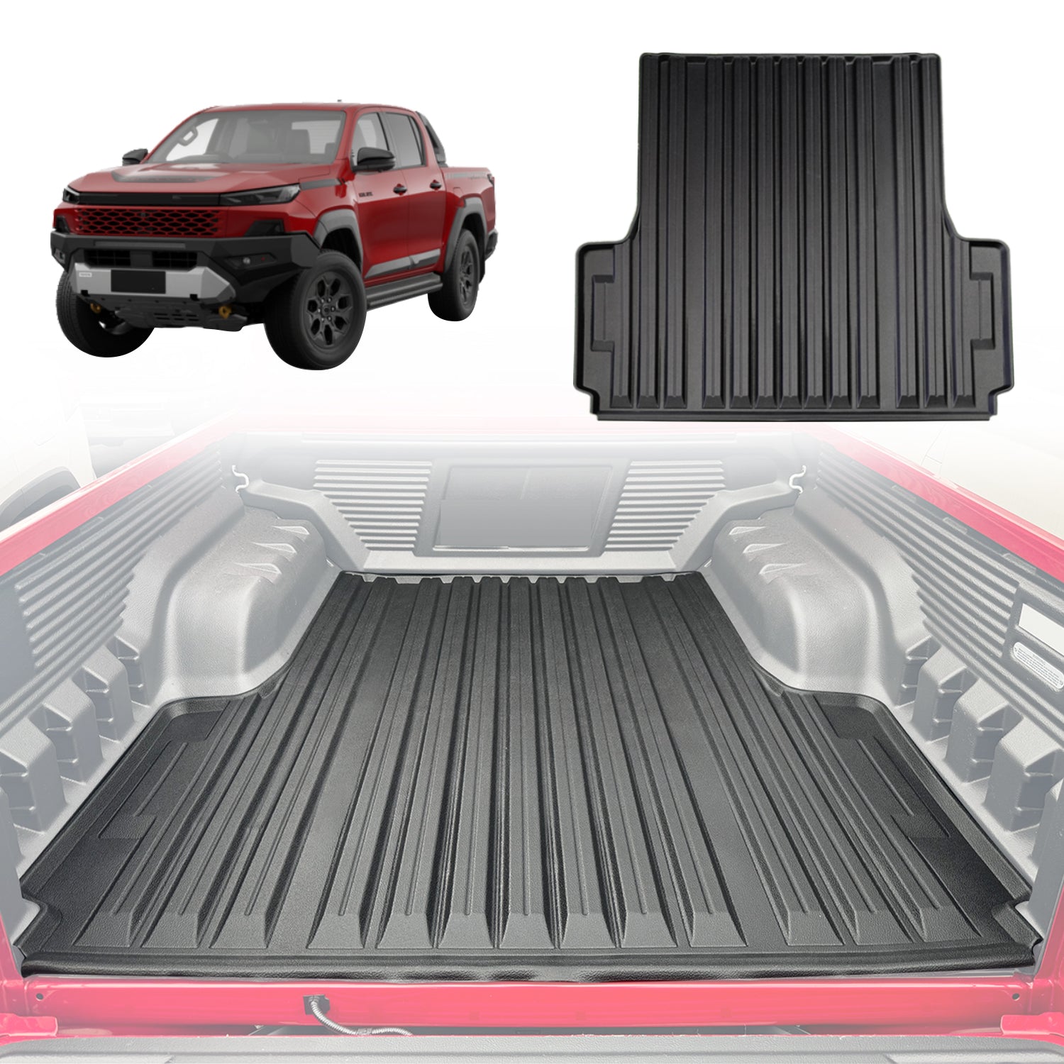 Ute Mat for Toyota Hilux Rugged X Dual Cab 2025-Onwards Fitted with Factory Plastic Tub Liner