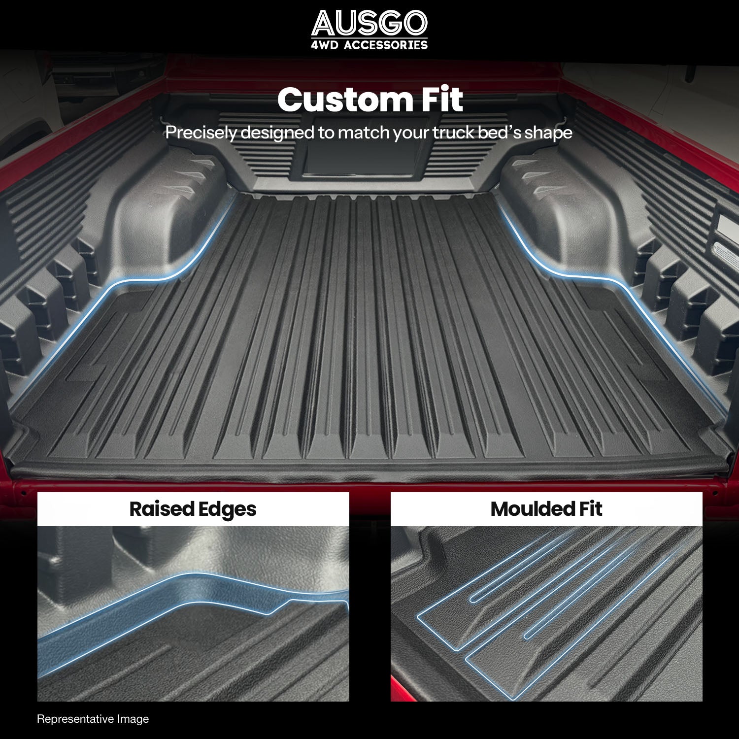 Ute Mat for Toyota Hilux Rugged X Dual Cab 2025-Onwards Fitted with Factory Plastic Tub Liner