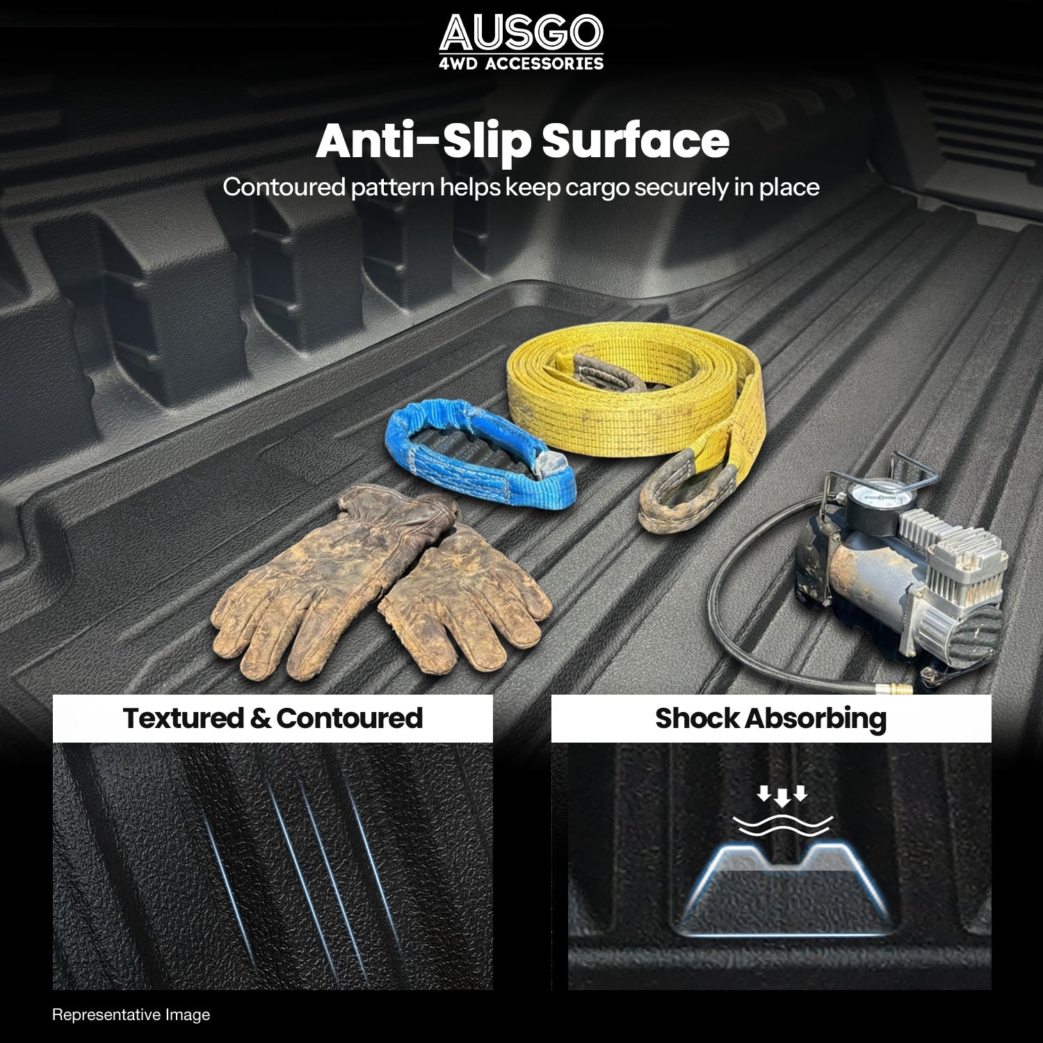 Ute Mat for Toyota Hilux Rugged X Dual Cab 2025-Onwards Fitted with Factory Plastic Tub Liner