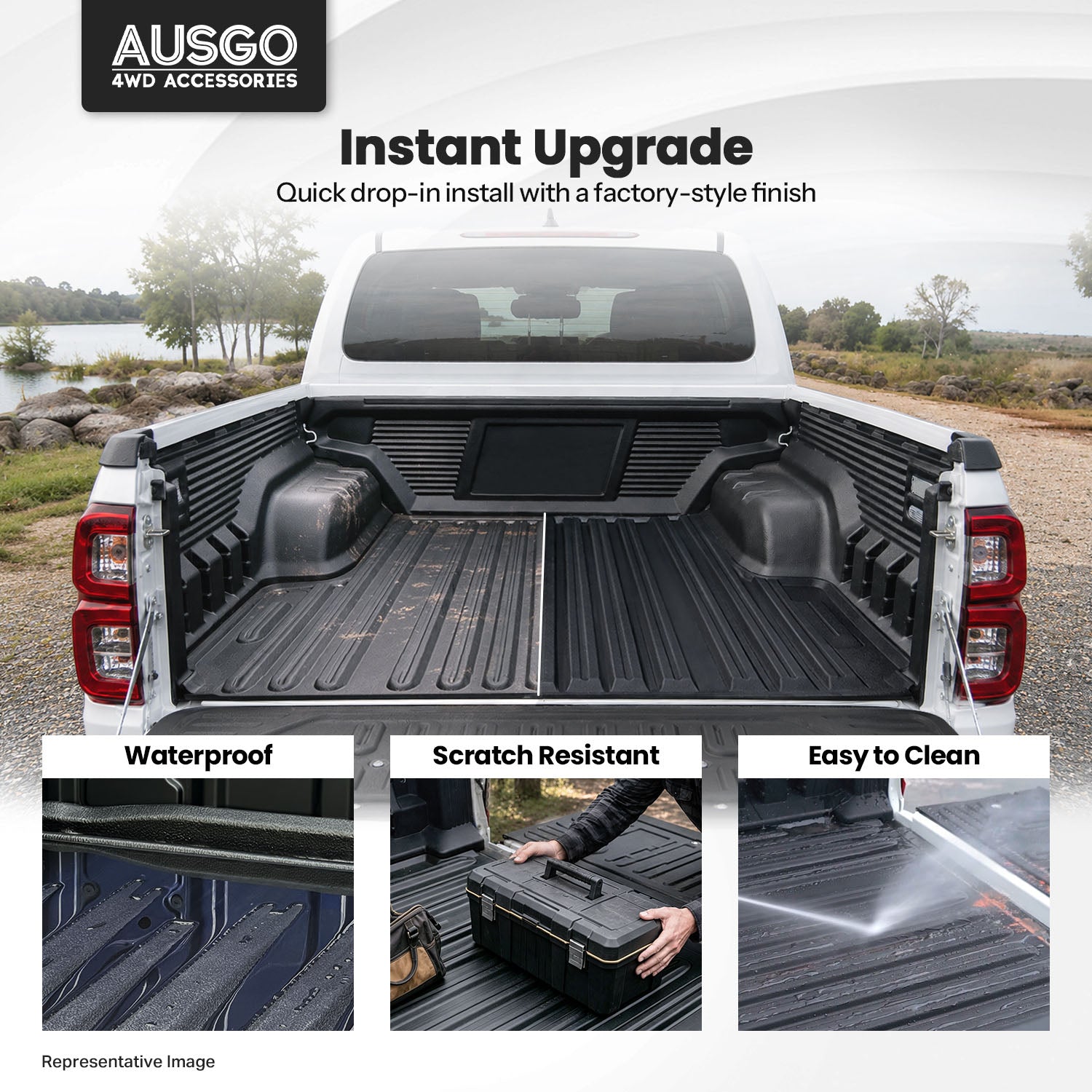 Ute Mat for Toyota Hilux Rugged X Dual Cab 2025-Onwards Fitted with Factory Plastic Tub Liner