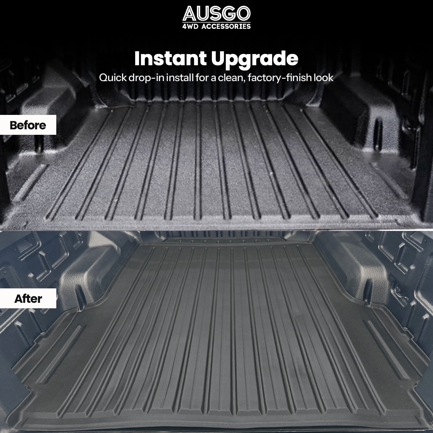 3D TPE Ute Mat for Volkswagen Amarok NF Dual Cab 2023-Onwards Fitted with Factory Plastic Tub Liner