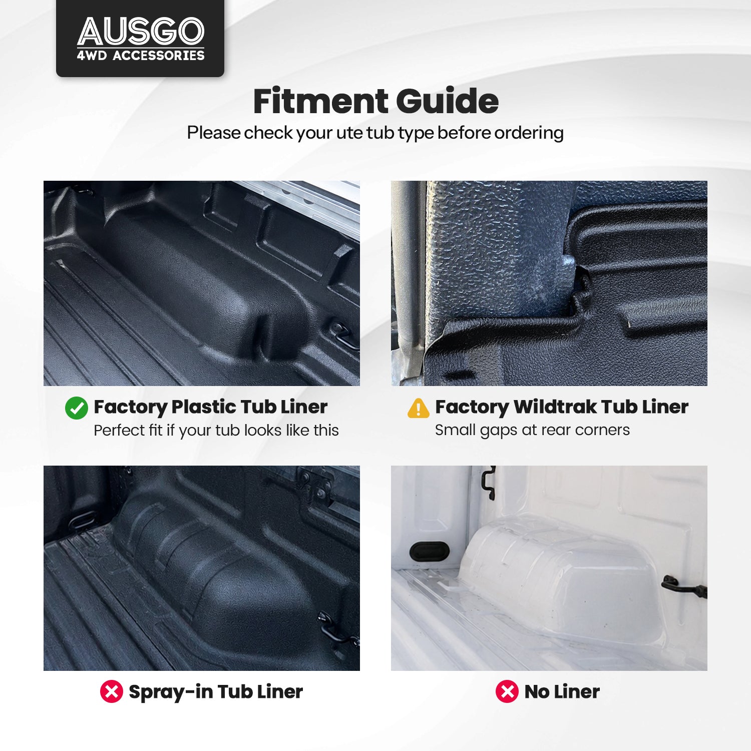3D TPE Ute Mat for Ford Ranger Dual Cab 2022-Onwards Fitted with Factory Plastic Tub Liner