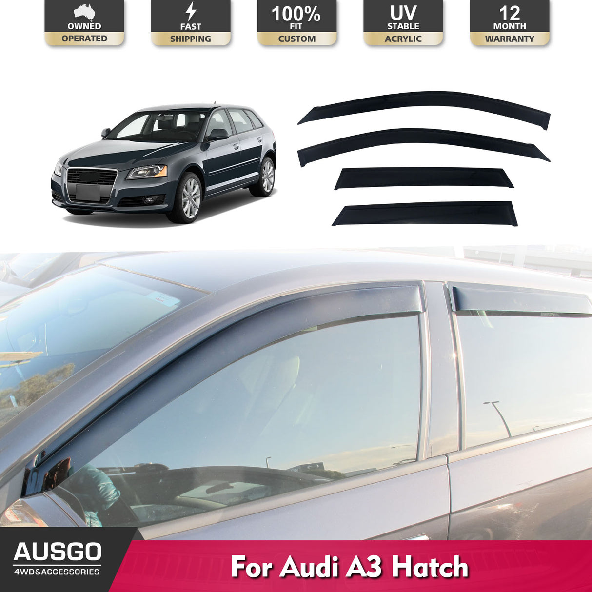 Weather Shields for Audi A3 8P HATCH 5D 2004-2013