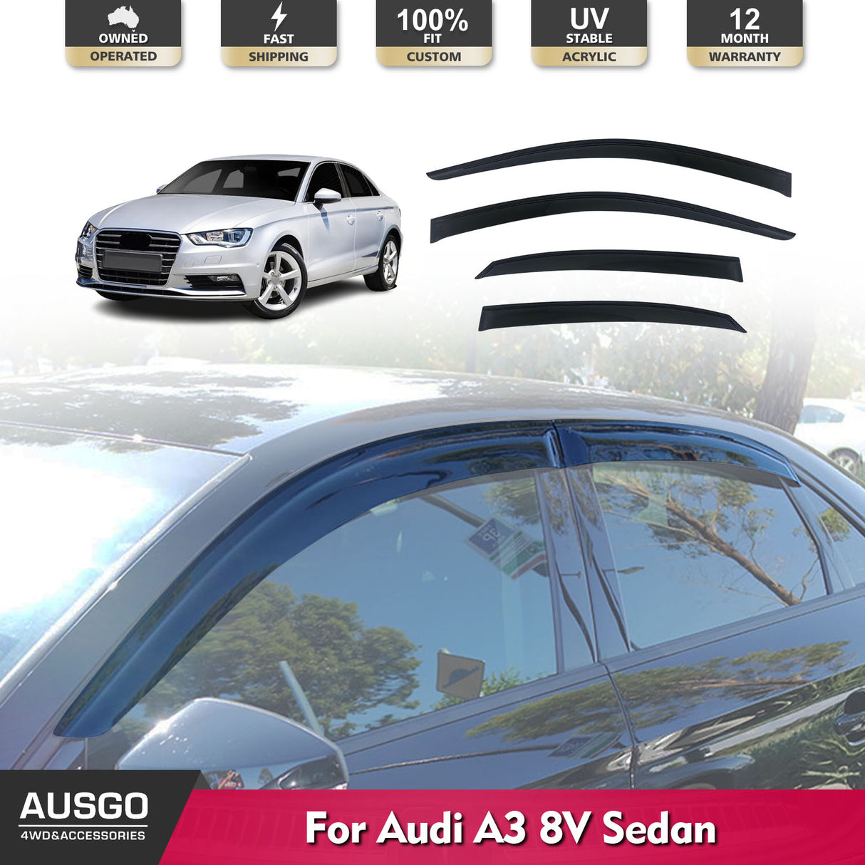 Weather Shields for Audi A3 8V Sedan 2013-Onwards