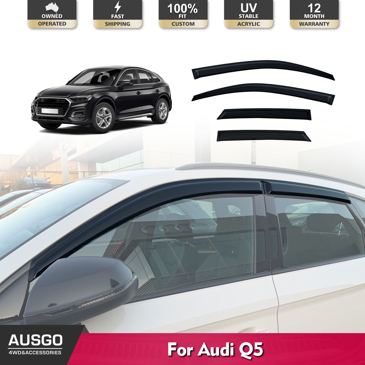 Luxury Weather Shields for Audi Q5 FY Series 2017-Onwards